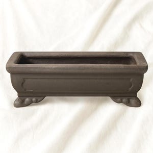 11" x 7.5" x 4" Artisan Ceramic Un-Glazed Rectangle Traditional Bonsai Pot
