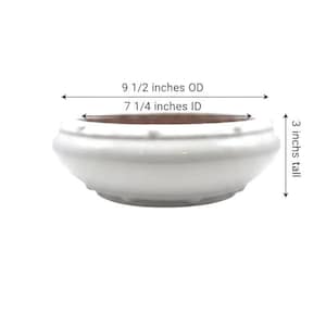 White Glazed Ceramic Bonsai Pot- Succulent Pot