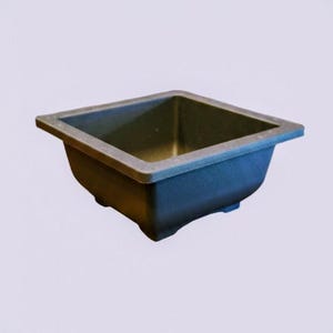Yixing Look Poly-Resin Bonsai Pot with Humidity Tray (4.75" x 4.75" x 2.55")