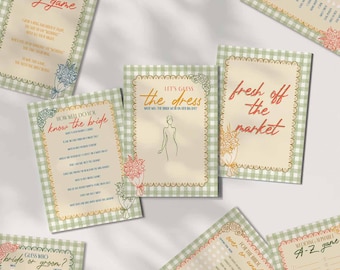 Fresh Off the Market Bridal Shower Games Printable, Spring Bridal Shower Game Bundle, Floral Garden Bridal Theme, 8 Pack Instant Download