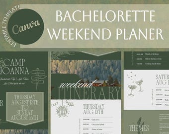 Camp Bach Weekend Planner Luxury Camping Bachelorette or Hen Party Itinerary Template