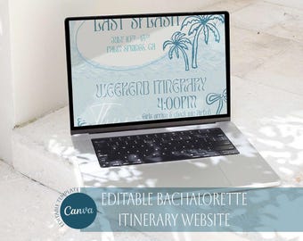 Last Splash Bachelorette Itinerary Template | Coastal Beach Canva Template