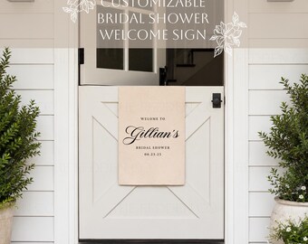 Personalized Bridal Shower Welcome Banner | Luxury Canvas Sign | Modern Wedding Shower Decor | Custom Fabric Welcome Sign