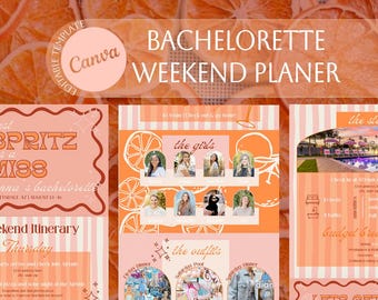 Last Spritz as a Miss Editable Itinerary | Vintage Summer Bach Theme Retro Coastal Bachelorette