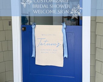 Elegant Personalized Bridal Shower Welcome Banner | Luxury Canvas Sign | Custom Fabric Hanging Welcome Sign | Modern Wedding Shower Decor