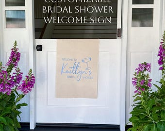 Custom Bridal Shower Welcome Sign | Personalized Canvas Welcome Banner 18"x48" |  Dutch Door Decor | Made to Order