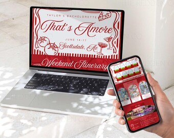 That's Amore Bachelorette Italian Theme Bachelorette Canva Editable Template