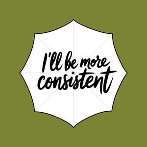 "Ich werde beständiger Kalligraphie-Regenschirm - bedeutungsvolles Geschenk, romantische Nachricht."