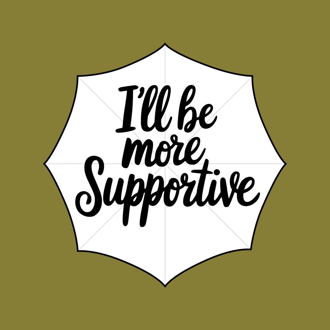 Supported Unfailingly Steadfast Support Unwavering Care Calligraphy Art Umbrella ...