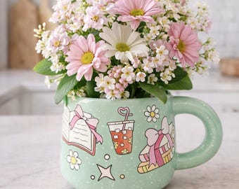 Book Lover Coffee Mug | Bookish Girlie Speckled Ceramic