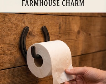 Porte-papier hygiénique fait main en forme de fer à cheval – Déco de salle de bain de ferme rustique