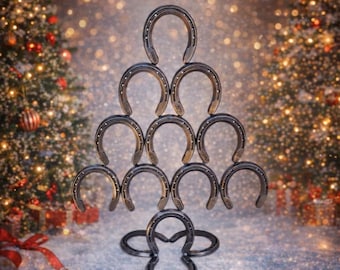 Handgemachter Hufeisen Weihnachtsbaum: Rustikale Metall Bauernhaus Dekoration
