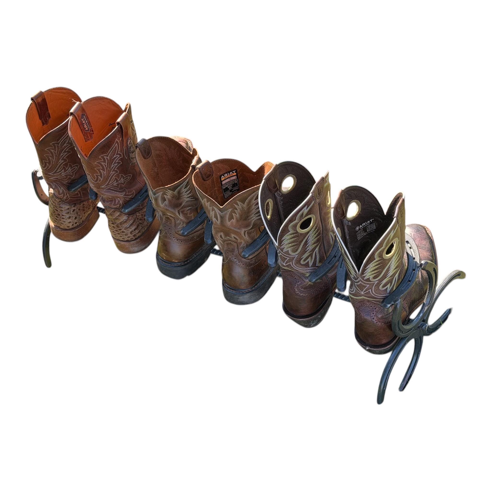 Old Retro Boot Racks Horseshoe Boot Rack – Rustic Steel, Western Home Decor - Etsy