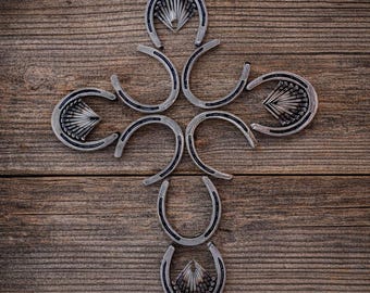 Art mural rustique fait main en forme de fer à cheval – Décoration de ferme en métal faite main