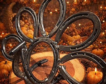 Fer à cheval dinde fait main - Déco automnale rustique pour Thanksgiving - Déco saisonnière