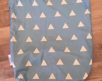 Blue Triangle Print Car Trash Bag / Auto Trash Bag / Rubbish Bin / Stroller Trash Bag