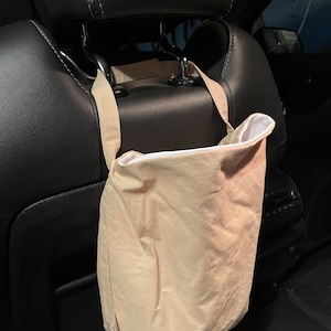 Solid Khaki Tan Car Trash Bag / Auto Trash Bag / Rubbish Bin / Stroller Trash Bag