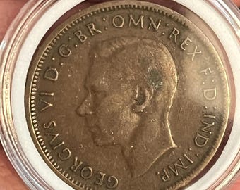 Australien 1943 Half Penny – Samlarmynt av kung George VI