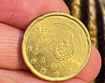 希少 20 ユーロ セント コイン 1999 スペイン セルバンテス 収集用