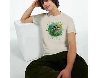 Mountain Flow - Wildpfad Adventure – Grünes Aquarell Splash Design - MTB Shirt