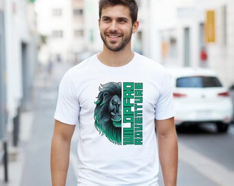 Urban Lion - Wildpfad Adventure „No Risk No Future“ – Starkes Lion Motiv – Motivations Shirt – Streetwear Design Grün