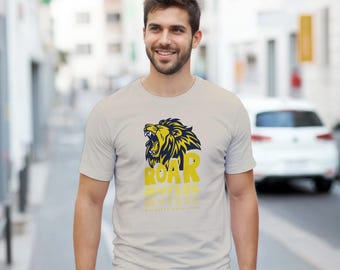 ROAR Löwen T-Shirt – Statement Shirt – Wildpfad Adventure Tee – Lion Design Streetwear – Stärke & Mut Motiv Shirt