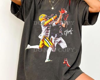 Camiseta de fútbol estilo vintage de DJ Moore de Comfort Colors