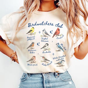 Birdwatchers Club Shirt Comfort Colors Tee, Vintage Bird Watching Shirt, Bird Lover Gift, Backyard Birds Tee, Birding Apparel
