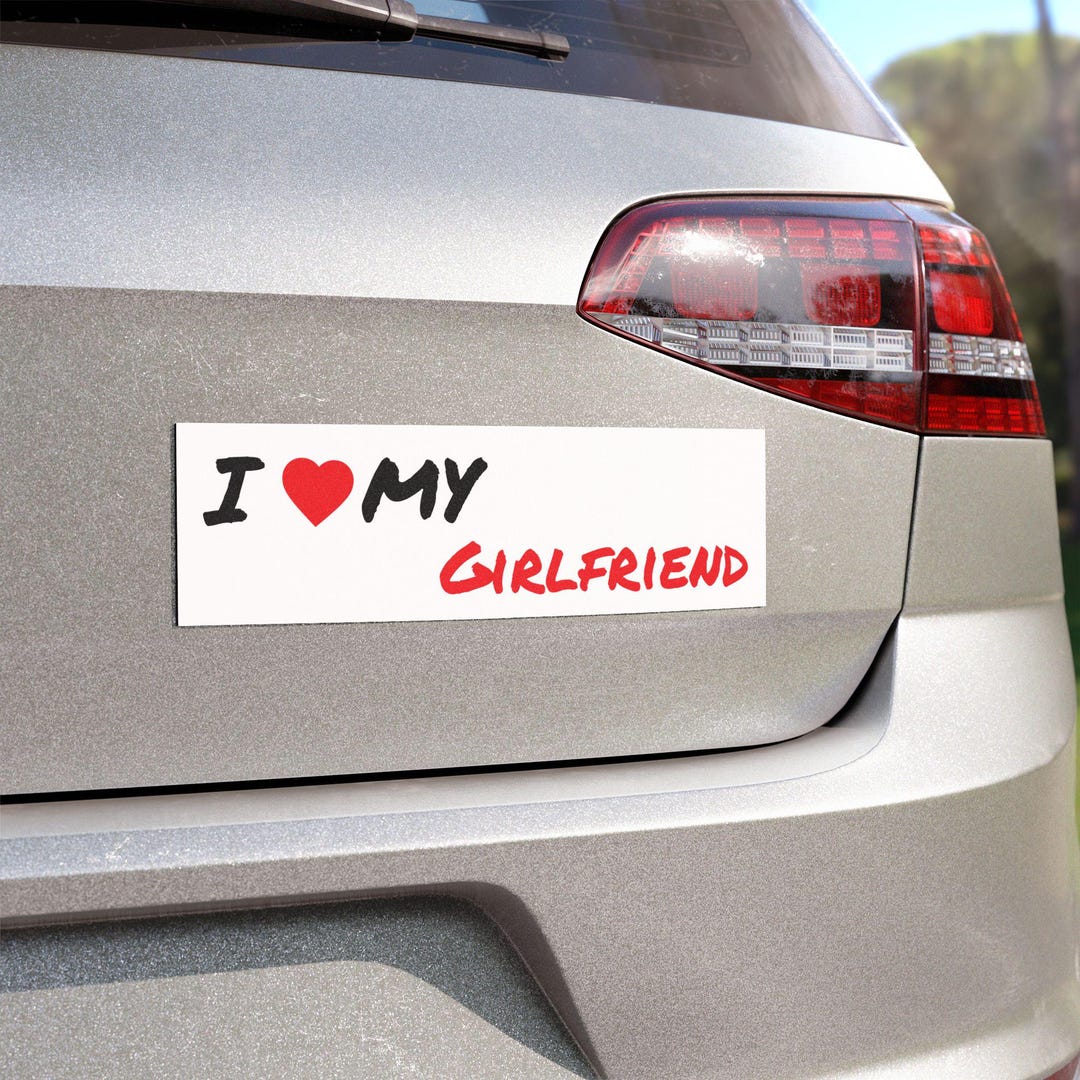 My Girlfriend Car Magnet | Love Heart Script Magnetic Sticker - Etsy