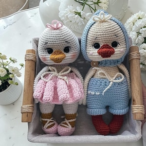 Gåsungar Amigurumi Virkmönster PDF, Gåsdockmönster med Kläder