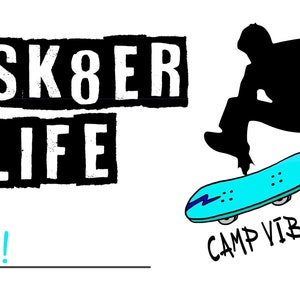 Papelería Camp Sk8er (skater) (archivo digital)