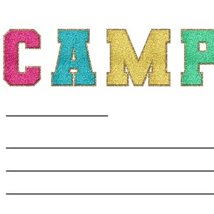 Varsity Camp Stationery (digital file)