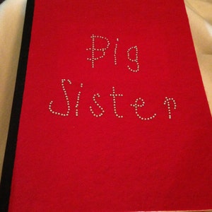 Composition Journal Ruled  with a  &quot;Big Sister&quot;  Bling on Permanently Attached  Cover