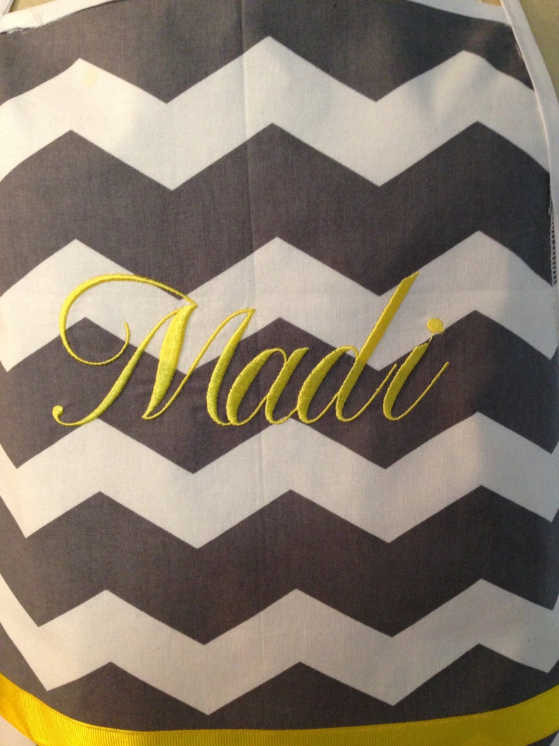 Fabric Design with Embroidered name or Design Teens or Mens Custom Made Aprons any Color Womens