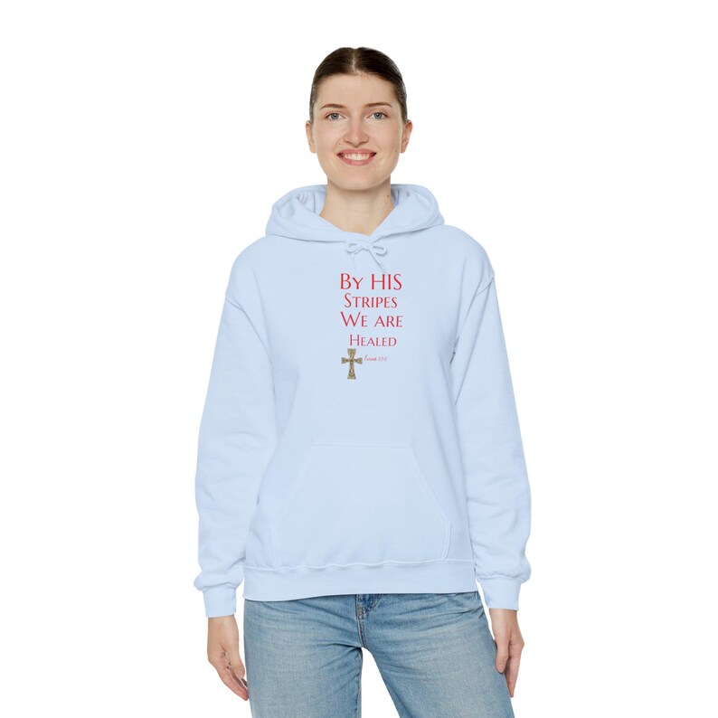 By His stripes Isaiah 53:5 Hoodie | Christian Healing Comfort Hoodie image 3