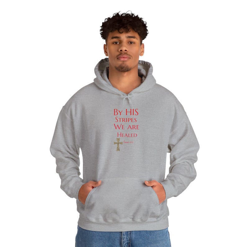 By His stripes Isaiah 53:5 Hoodie | Christian Healing Comfort Hoodie image 2