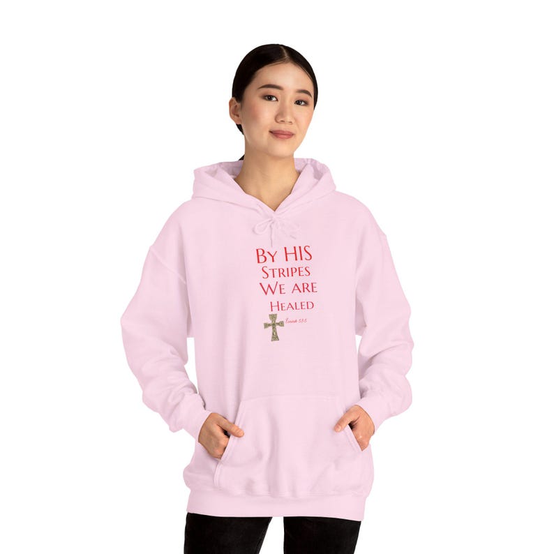By His stripes Isaiah 53:5 Hoodie | Christian Healing Comfort Hoodie image 1