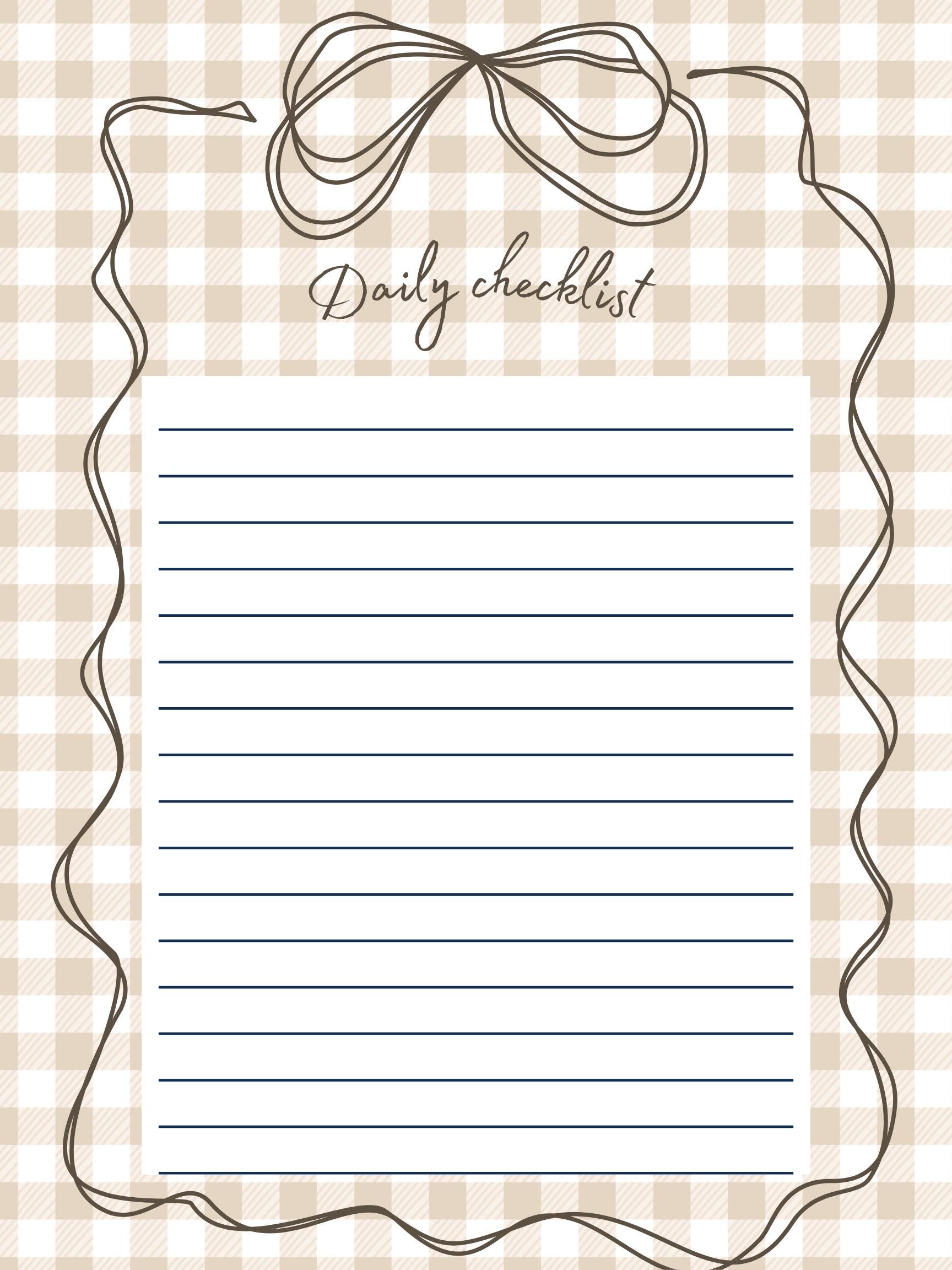 Bow Note Paper, Digital Printable Cute Bow, Printable Note Paper ...