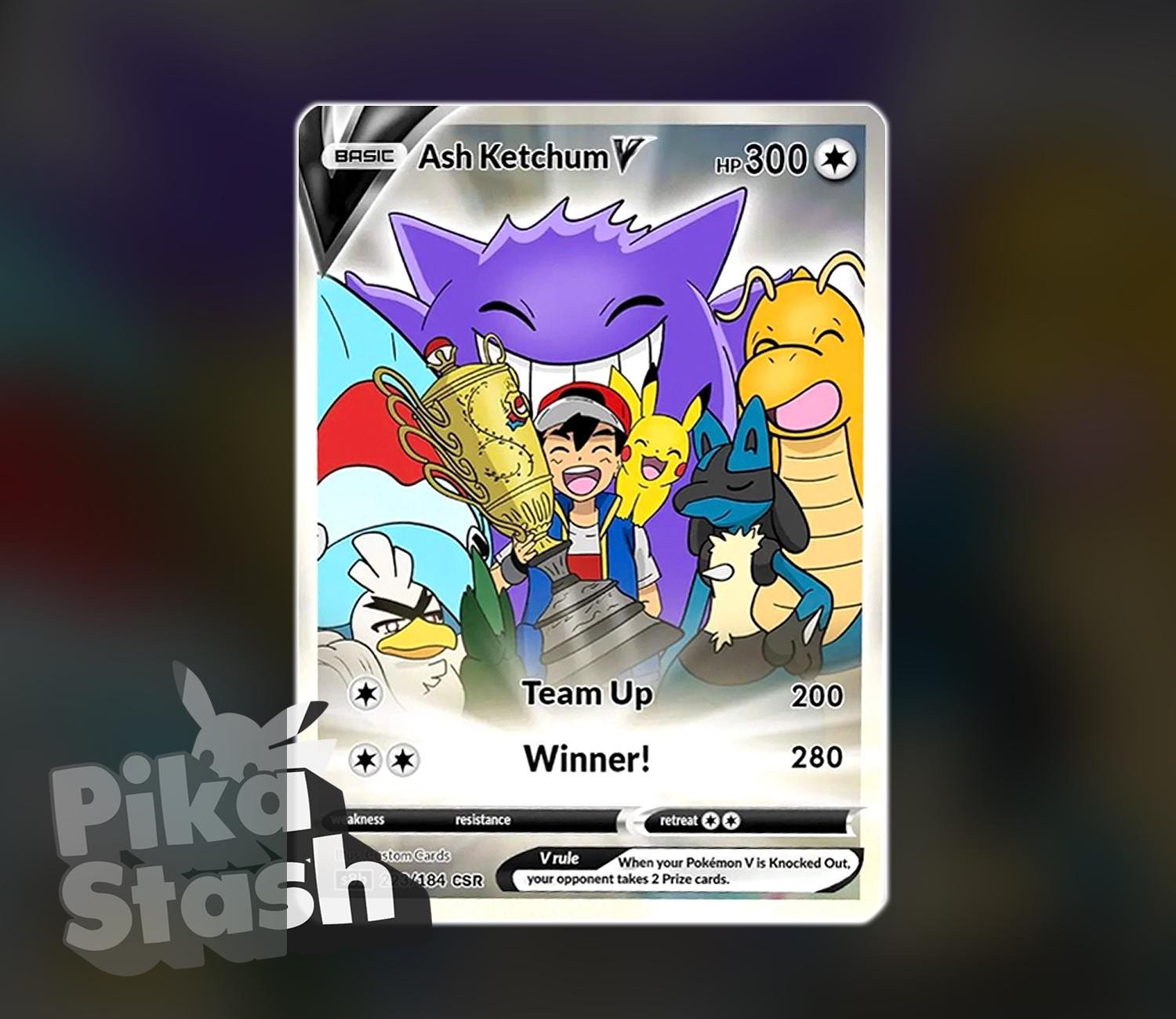 Ash Ketchum Trainer Card - Etsy Ash Ketchum Trainer Card - Etsy