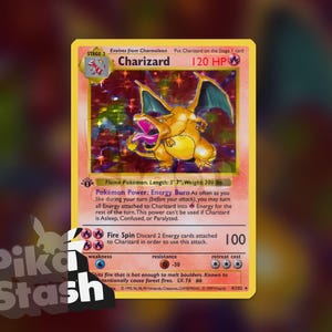 1999 1st Edition Holo Charizard - Etsy Denmark 1999 1st Edition Holo Charizard - Etsy Denmark