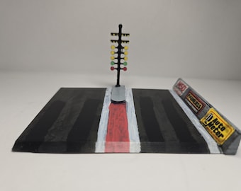 3D Printed Dragstrip Display Diorama for 1/64 Scale Cars