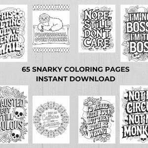 65 snarky coloring pages instant download sarcastic adult coloring book printable