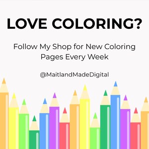 branding image encouraging users to follow shop for more printable coloring pages