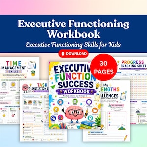 Executive Function Workbook for Kids | Executive Functioning Activities | ADHD Skills Worksheets | OT Therapy Printable PDF