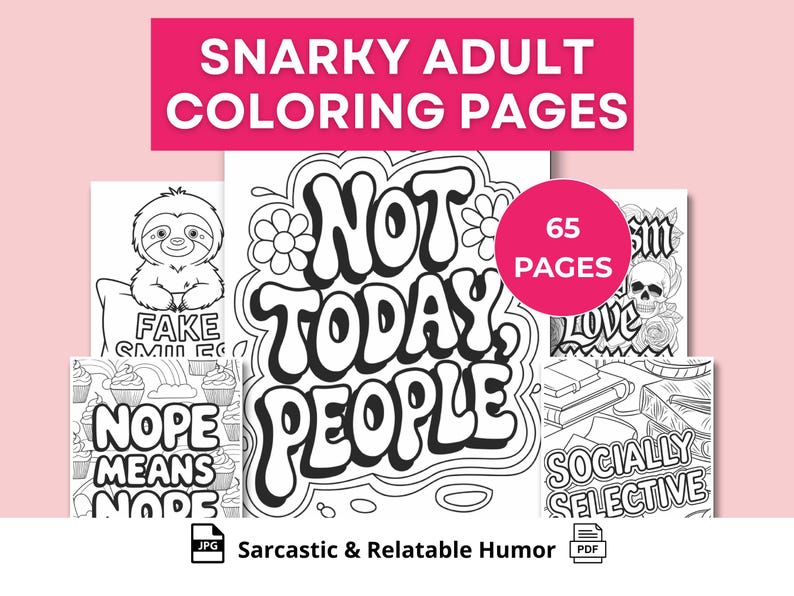 Printable Humor Snarky Adult Coloring Pages Printable | Sarcastic Funny Coloring Book ...