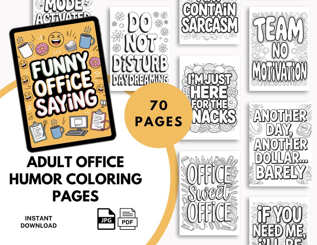 Printable Humor Funny Office Coloring Pages Printable | Adult Humor Coloring Book PDF ...
