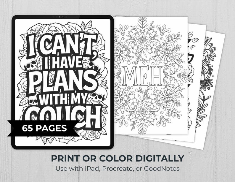 printable adult coloring pages ipad procreate goodnotes digital coloring or print at home