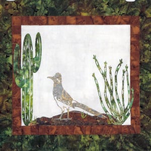 Roadrunner laser-cut applique wall hanging, pre-fused, pre-cut