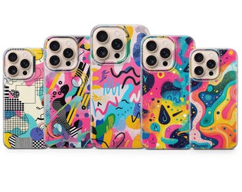 Abstract Phone Case Geometric Cover for iPhone 17 Pro Max 16e 15 14 13 & Samsung S25 Ultra S24 FE A56 A16 Pixel 10 XL 9a 8 7