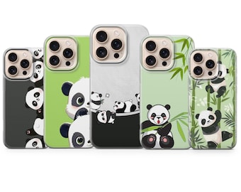 Panda Phone Case White Animal Cover for iPhone 17 Pro Max 16e 15 14 13 & Samsung S25 Ultra S24 FE A56 A16 Pixel 10 XL 9a 8 7
